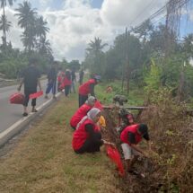 Koramil 1406-06/Pammana Gelar Karya Bakti Bersama Masyarakat dan Mahasiswa Unhas di Desa Kampiri